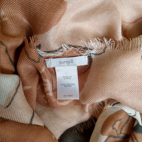 J Jill Pure Jill viscose square scarf, NWOT - Picture 5 of 6